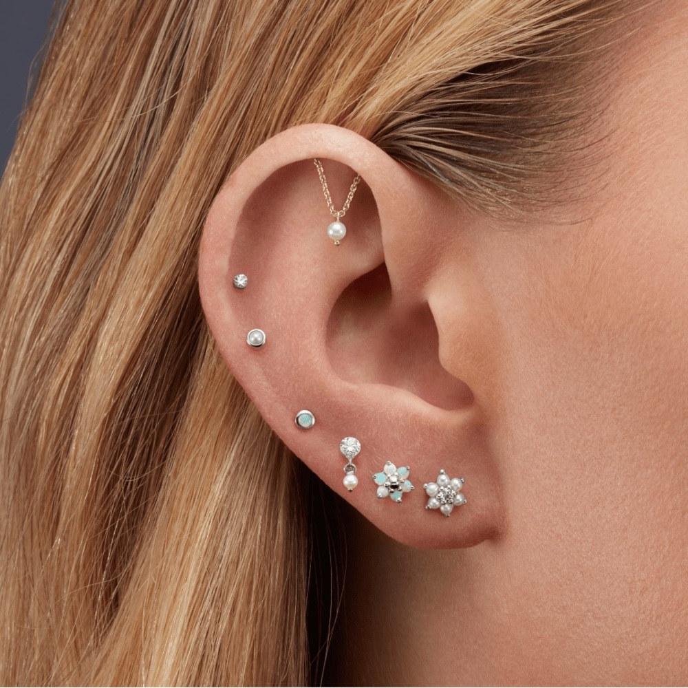 MARIA TASH Opal Stud Earring rose gold